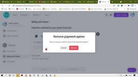 how to remove payment method in canva dashboard