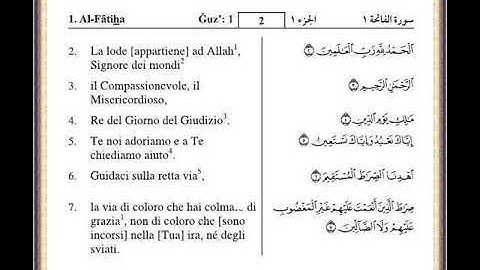 سورة الفاتحه الشيخ سعد الغامدي مع الترجمه للغه الايطاليه