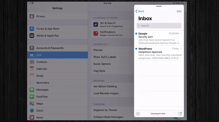 iOS Mail App Settings