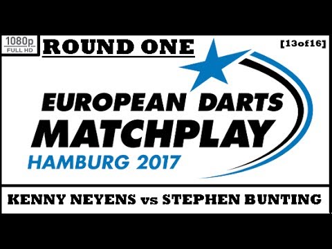 Round 1 [13of16]: Kenny Neyens v Stephen Bunting & Interview - European Darts Matchplay 2017 HD