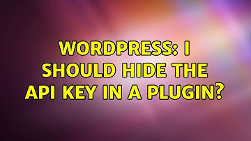 Wordpress: I should hide the API Key in a plugin?
