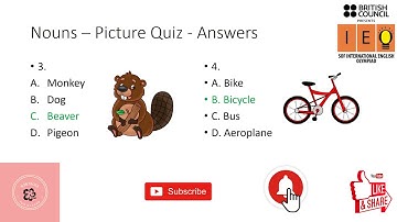 Nouns Picture Quiz#1 - IEO - English Olympiad - Class 2 CBSE , ICSE, IB