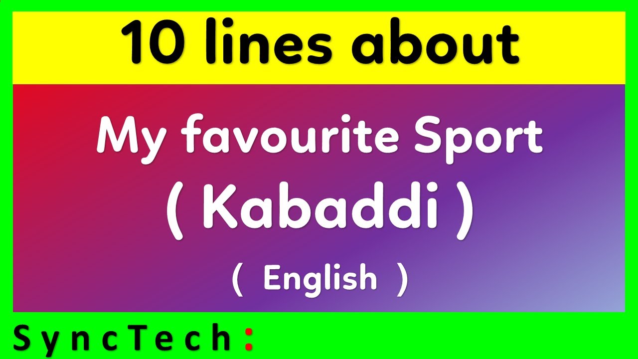 my favourite sport kabaddi essay in english