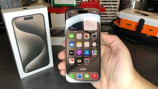 Apple iPhone 15 Pro Unboxing + First Boot Up (Natural Titanium)