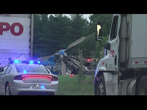 Medical helicopter crashes en route to fatal accident - YouTube