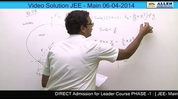 JEE Main 2014 Solutions -Physics Q 26,27,28,29,30 by ALLEN