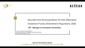 Securities And Exchange Board Of India (Alternative Investment Funds) (Amendment) Regulations, 2020