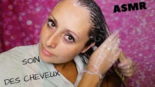 ASMR Français Soin du Cuir Chevelu (Gants , Gloves , Brossage de cheveux , Hair brushing)
