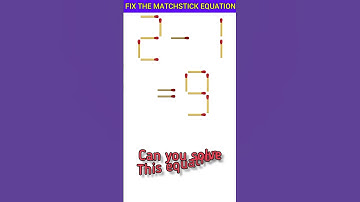 fix the matchstick equation #puzzle #challenge #quiz #maths #riddles