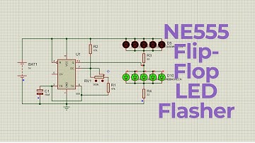 How to Build a Flip-Flop LED Flasher Using NE555 Timer in Proteus | Adjustable Speed