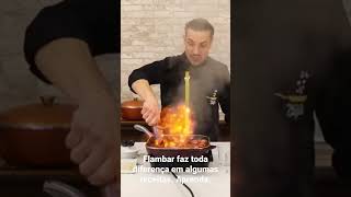 FLAMBAR. Aprenda essa técnica que vai fazer toda a diferença nas tuas receitas. #shorts