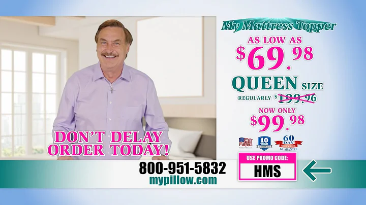 MyMattressTopper - MyPillow.com - (800) 951-5832 - Promo Code "HMS"