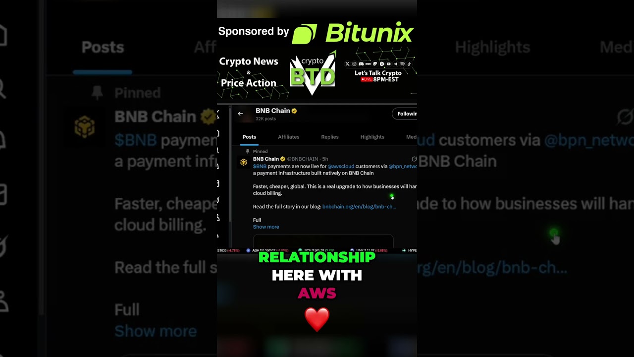 BNB Payments Live on AWS: Crypto Cloud Billing Revolution! #shorts - YouTube