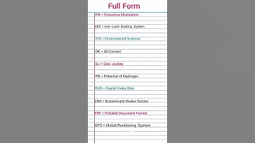 What is The Full Form Of FM,EVS,PH,OK #knowledge #general_knowledge #gk #fullform