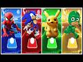 😱 Spiderman🆚Sonick 🆚Pikachu 🆚DJ Mask– EPIC Dance Battle! 🎶Tiles Hop EDM Rush 🔥#8