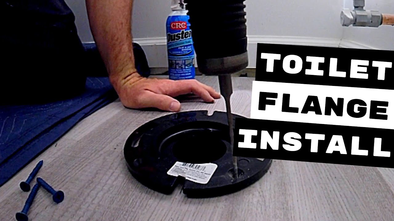 TWO TOILET FLANGES INSTALLED ON CONCRETE FLOOR - YouTube