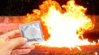 EXPERIMENT Crossbow vs CONDOM with PETROL - EXPLOSION EXPERIMENT
