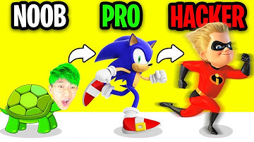 NOOB vs PRO vs HACKER In RUN RACE 3D!? (ALL LEVELS!)