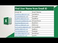 How to find User Name from Email ID by using the combination of left and search function in Excel