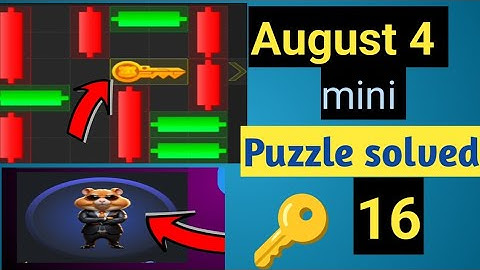 Key 16! 4 August How to Solve Mini Game PUZZLE in Hamster Kombat (100% SOLVED!) Slow motion