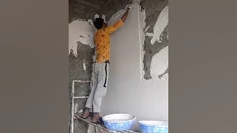 applying gypsum on wall #shorts