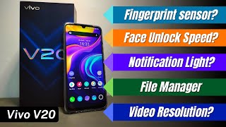 Vivo V20 Fingerprint Speed | Notification Light | Face ID Test | File Manager | Video Resolution