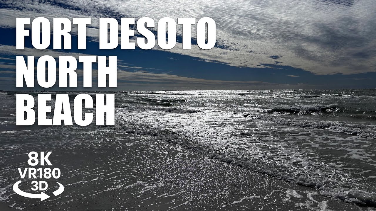 Fort De Soto North Beach VR180 8K 3D Tampa Bay White Sand, Coastal Walk Florida | VR视频 8K 3D動画 VR旅行