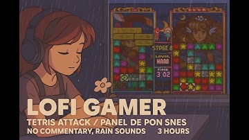 Tetris Attack [Panel de Pon] (SNES) – Relaxing 3h Gameplay | Rain Background, No Comment, LofiGaming