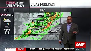 Multiple rounds of rain expected in north Georgia this week
