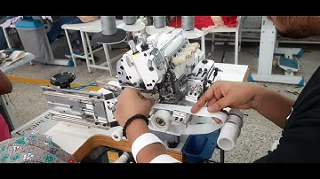 Kansai special Cylinderbed Overlock machine with Pneumatic Roller Tensioner for Elastic attaching.