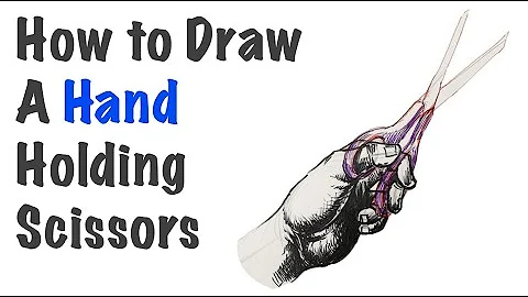How to Draw a Hand Holding Scissors (Palm View)