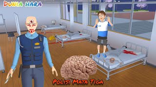 Polisi Mata Tiga Menyerang Kota Sakura Cari Otak 😱☠️ Yuta Mio Takut | Sakura School Simulator Horor