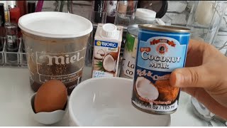 Lait de coco pour les cheveux secs et abîmés حليب جوز الهند للشعر الجاف الباهت