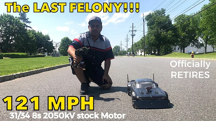 Arrma Felony 8s MMX8s 31/34 gearing Stock 2050kV spektrum motor 121MPH    THE END!