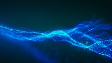 Blue Techno Wave: Abstract Technological Background Wavy Motions. Particle Futuristic Animation