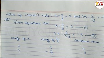 Solve by Cramers Rule | Class 10 Optional Math Model Question 2080 solution
