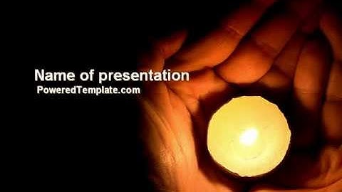 Candle In Hands PowerPoint Template by PoweredTemplate.com