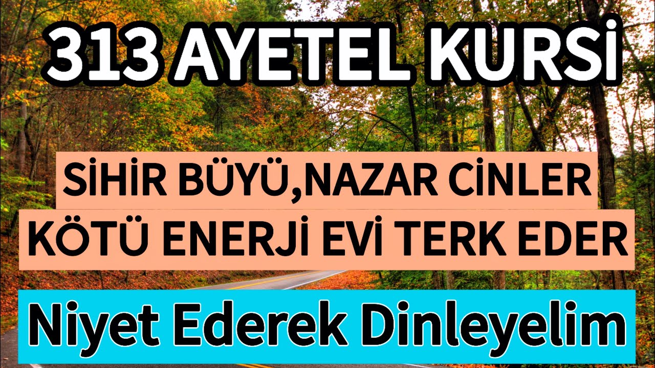 313 Ayetel Kürsi - Sihir Büyü, Nazar Cinler Kötü Enerji Evi Terk Eder / Niyet Ederek  Dinleyelim🤲🏻