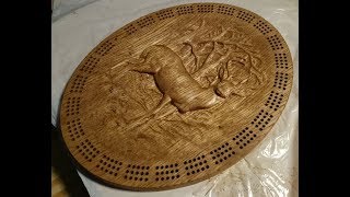 3D Deer Cribbage Board CNC Router Engraving a deer scene into oak wood with the Shapeoko 3 XXL CNC Router. My Etsy shop: https://www.etsy.com/shop/