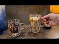 double glass coffee mug مج الورد الطبيعي المجفف دبل جلاس من البايركس الحراري
