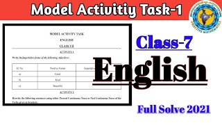 Class-7 English(ইংরাজি)Model Activity Task part-1Full Solve #WBBSE@Educational Activities Bengali