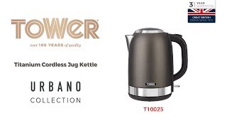 Tower Cordless Jug Kettle, Stainless Steel, 2200 W, 1.7L
