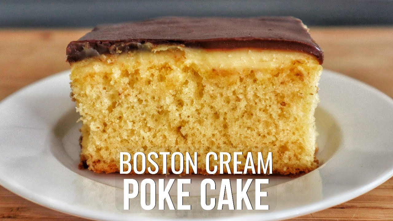 Addictive Boston Cream Poke Cake - YouTube
