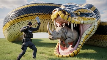 “Brave Heroes Save an Innocent Rhino Calf From a Giant Python’s Deadly Attack 🐍