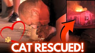 Miracle Cat Rescued From Blazing House Fire Reunited With Owner
