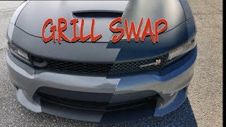 How To Remove Dodge Charger Scat Pack Front Bumper l Grille Swap 2018 Dodge Charger Daytona Lower Grill Replacement Without Removing Bumper