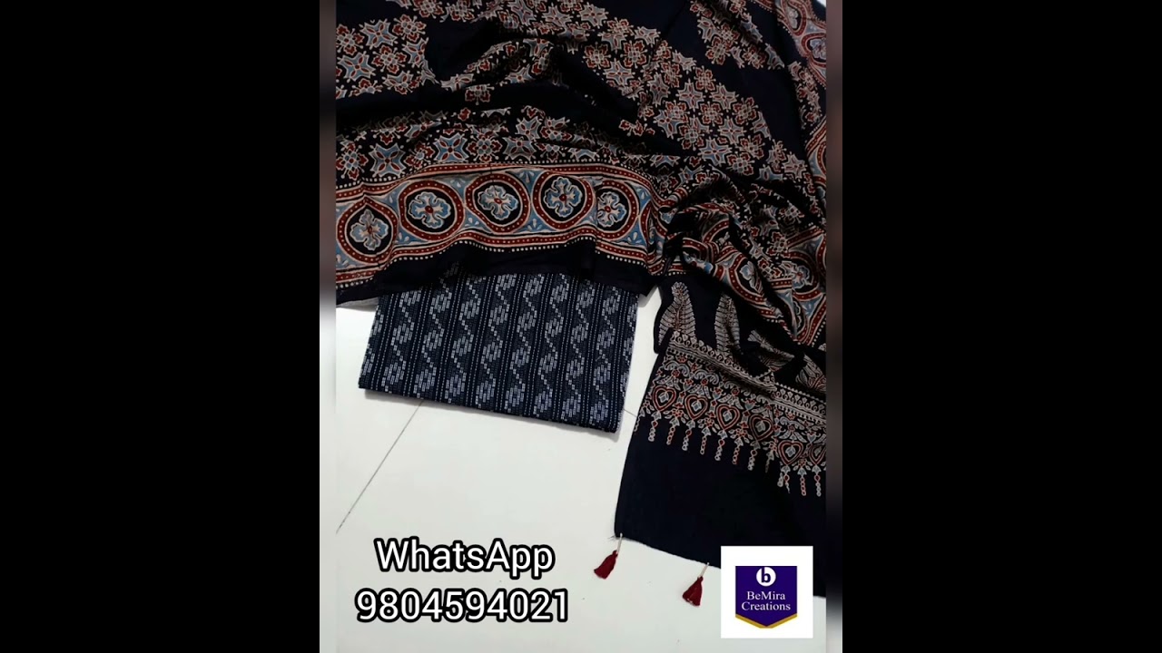 Kantha Stitched Top With Ajrakh Dupatta in Pure Cotton 9804594021 