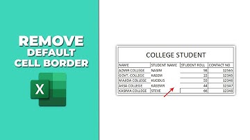 How to remove default cell border in excel