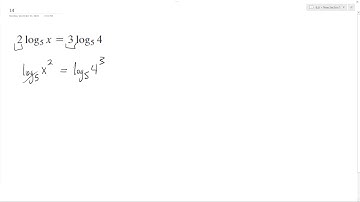 2log5(x) = 3log5(4), solve for x