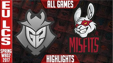 G2 vs Misfits All Games Highlights - EU LCS W8D2 Spring 2017 - G2 vs MSF All Games